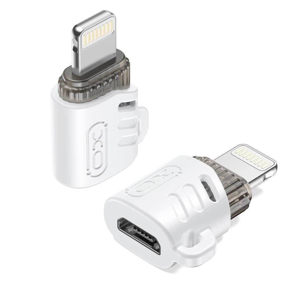 XO USB-adapter microUSB - Lightning - Hvit