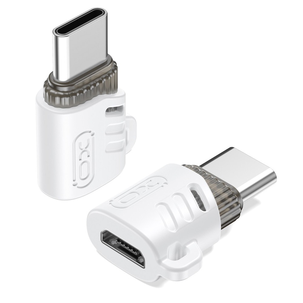 XO USB-adapter microUSB til USB-C - Hvit