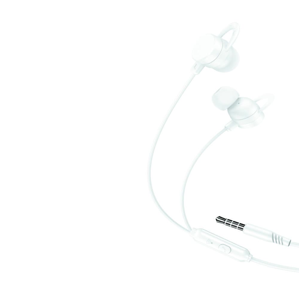 XO In-Ear Headset med 3,5mm kontakt og mic - Hvit