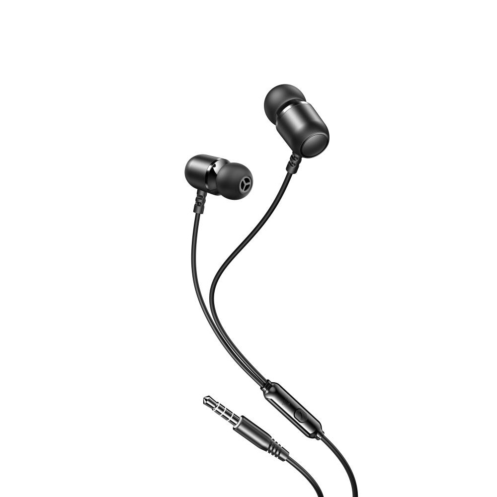 XO In-Ear Headset med mic og 3,5mm kontakt - Sort