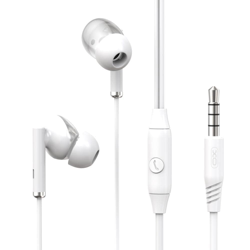 XO In-Ear Headset med mic og 3,5mm kontakt - Hvit