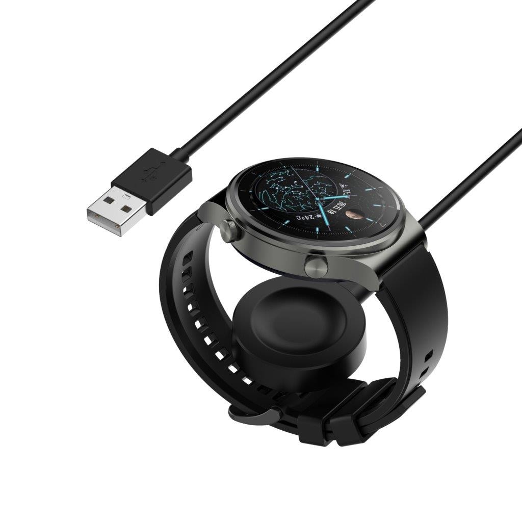 Lader til Huawei Watch GT 4 41mm - USB 1m- Sort