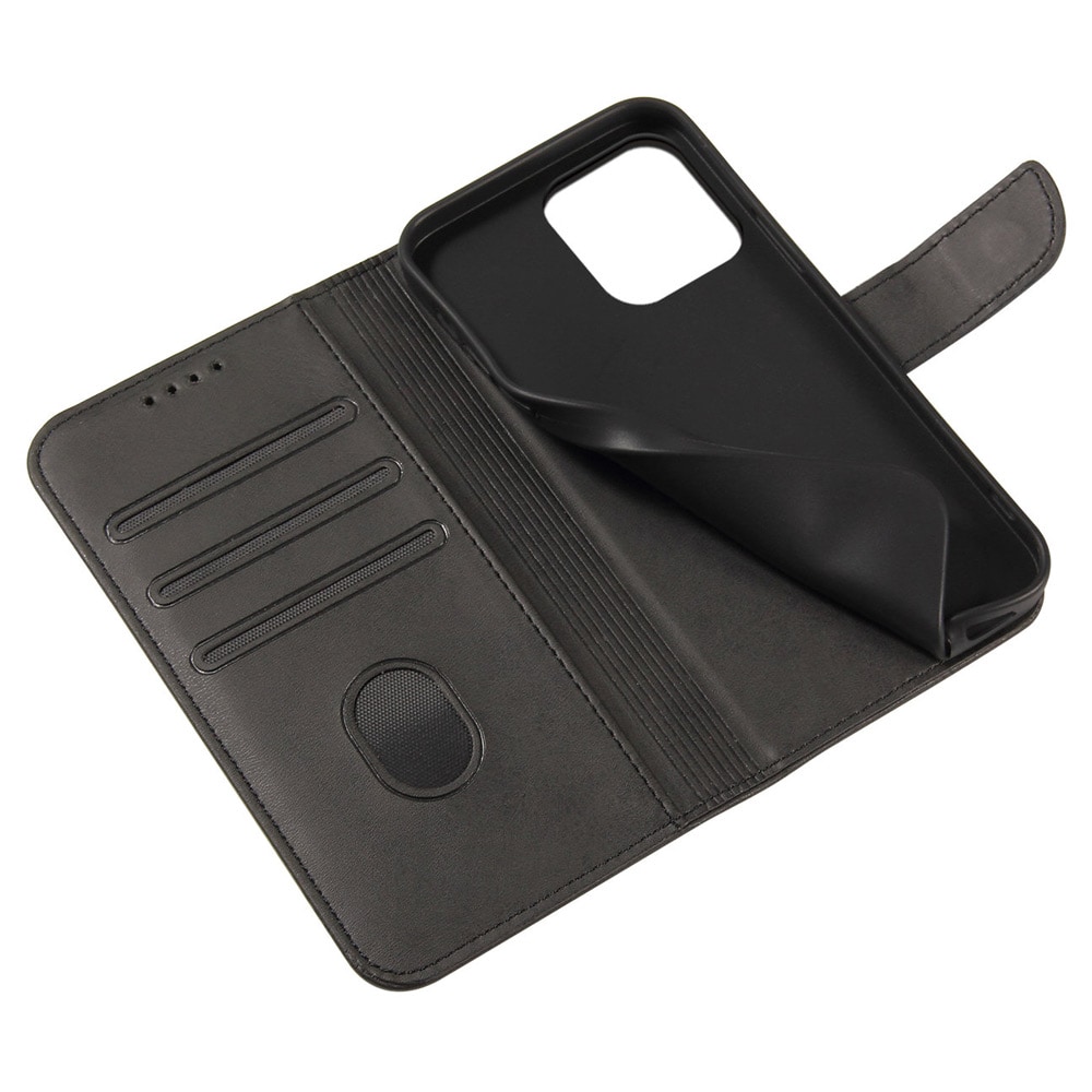Lommebokdeksel med stativ til iPhone 15 Pro Max - Sort