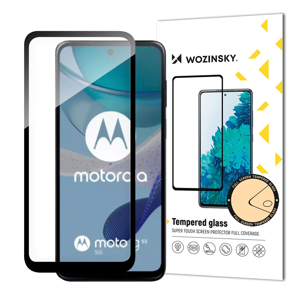 Wozinsky Herdet skjermbeskytter til Motorola G53 - Sort ramme