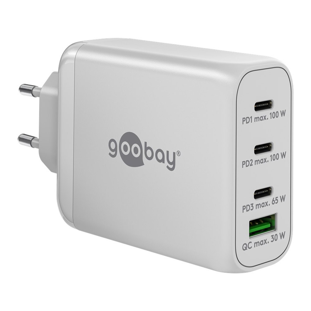 GooBay USB-C PD GaN Multiportlader 100W - Hvit