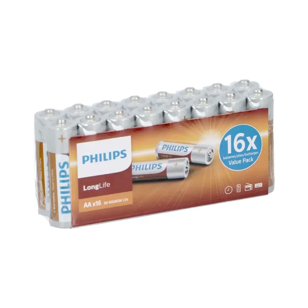 Philips Longlife AA-Batteri 16-pak