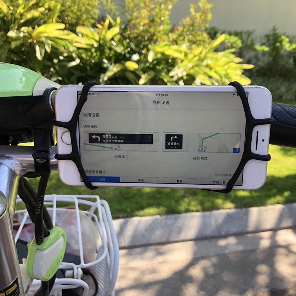 Mobilholder i silikon til sykkel - Sort