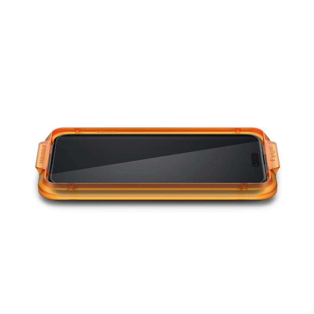 Spigen Alm Glass FC skjermbeskytter til iPhone 15 2-pak - Svart ramme