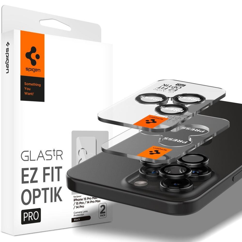 Spigen Glas.TR EZ Fit Kamerabeskyttelse for iPhone 15 Pro / 15 Pro Max 2-pack