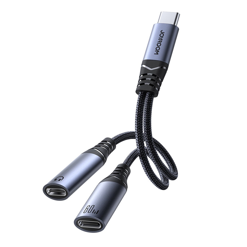 Joyroom USB-Adapter USB-C til 2x USB-C - Lading og lyd