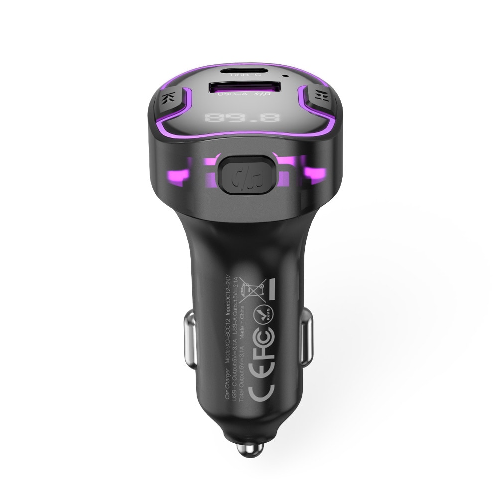 XO Fm-sender med Bluetooth, mp3 & USB-lading