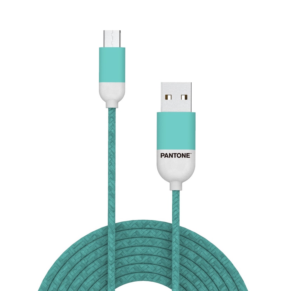 Pantone Pantone USB-kabel USB til MicroUSB 1,5m - Blågrønn 3242C