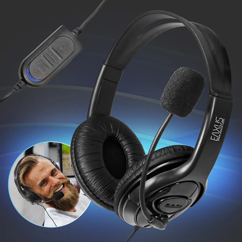 Eaxus Gaming Headset med mikrofon - Svart