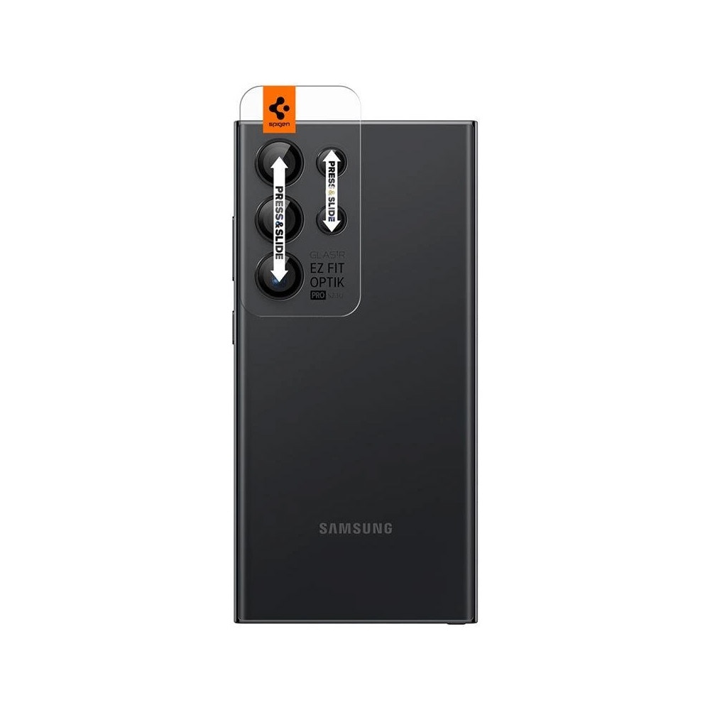 Spigen Optik.tR EZ Fit Linsebeskyttelse til Samsung Galaxy S24 Ultra 2-pakning - Svart