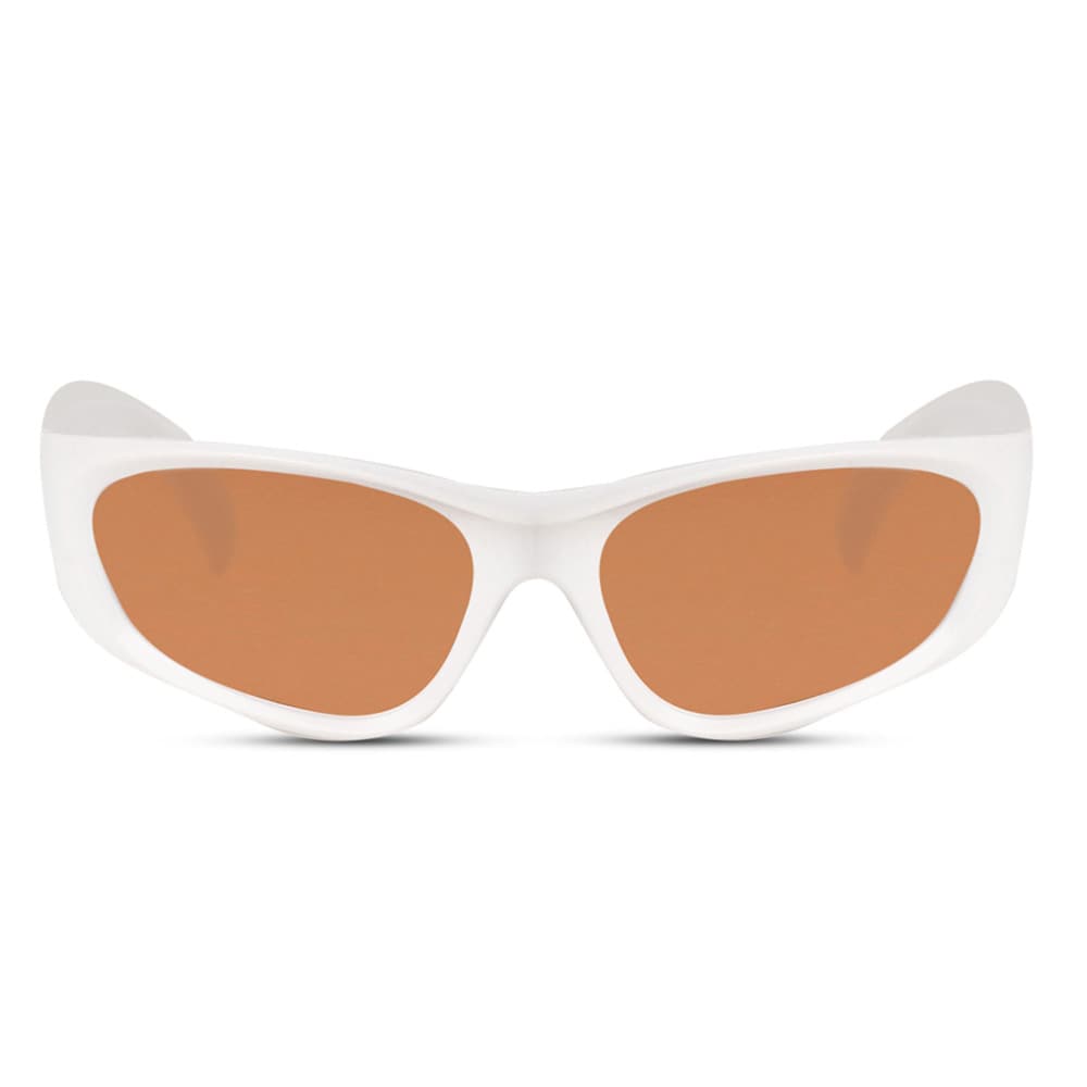 Hvite Solbriller med brun linse