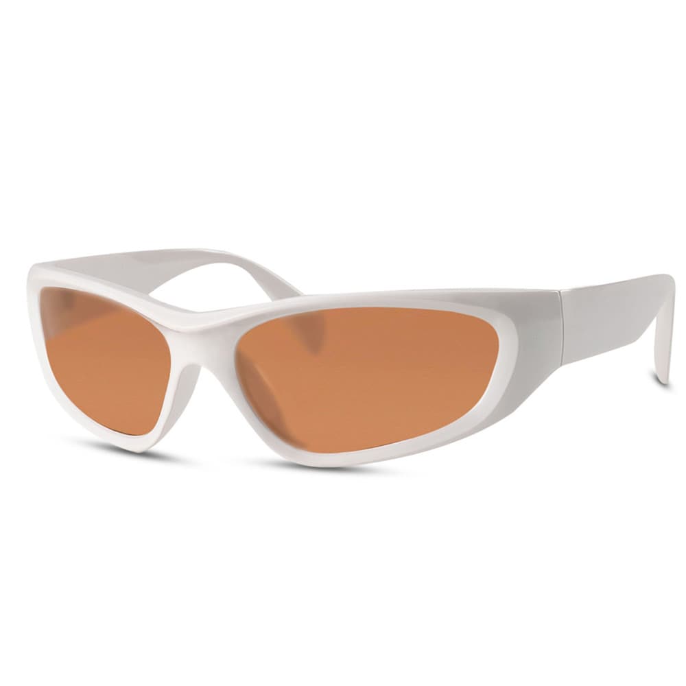 Hvite Solbriller med brun linse