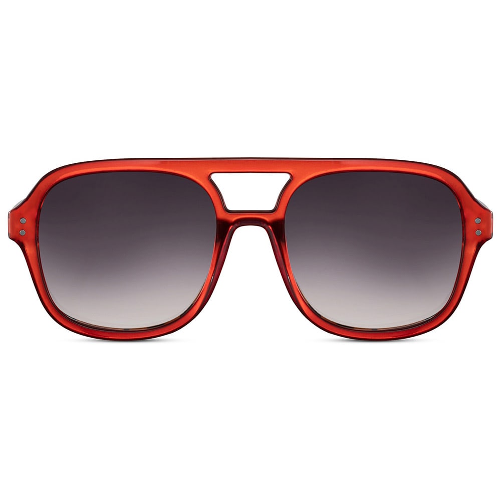 Solbriller Aviator - Røde med sort linse