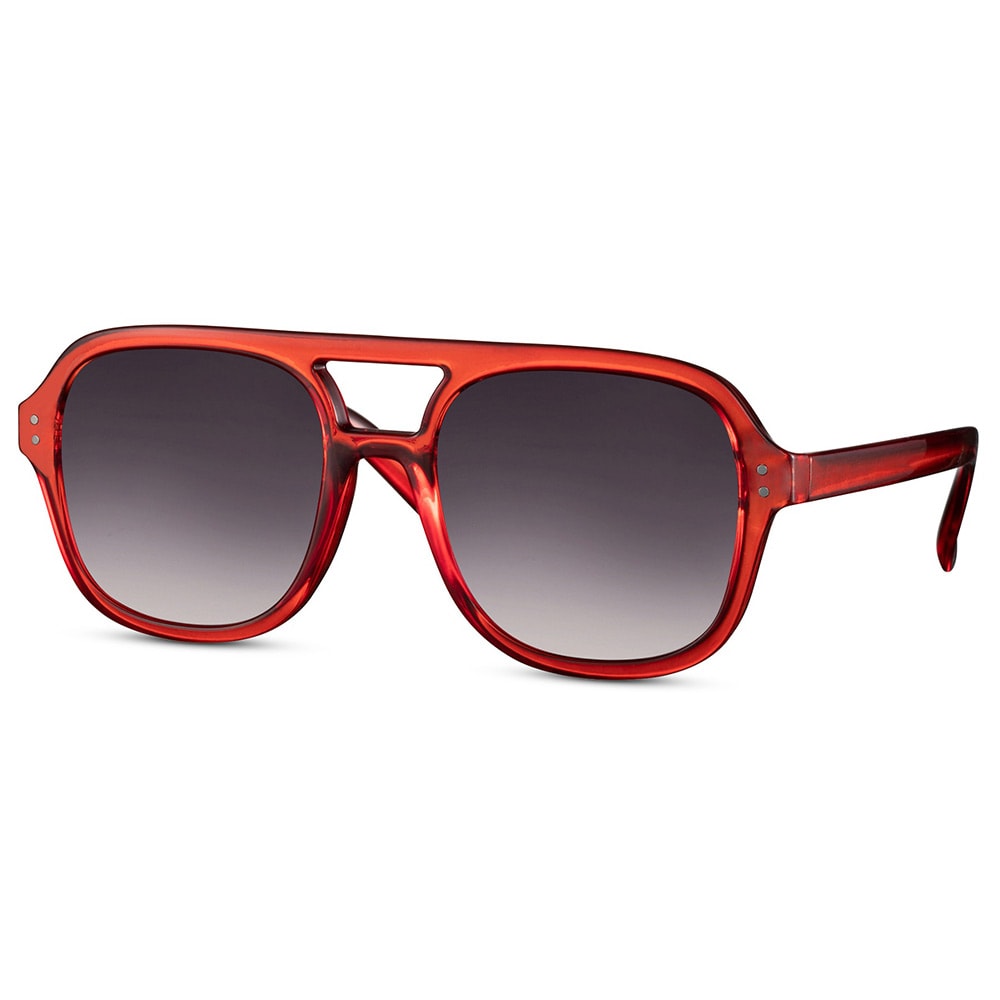 Solbriller Aviator - Røde med sort linse