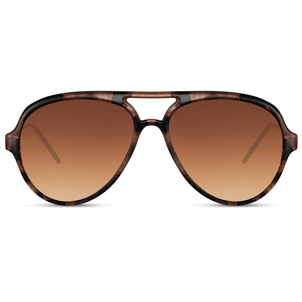 Solbriller Aviator - brune med brun linse