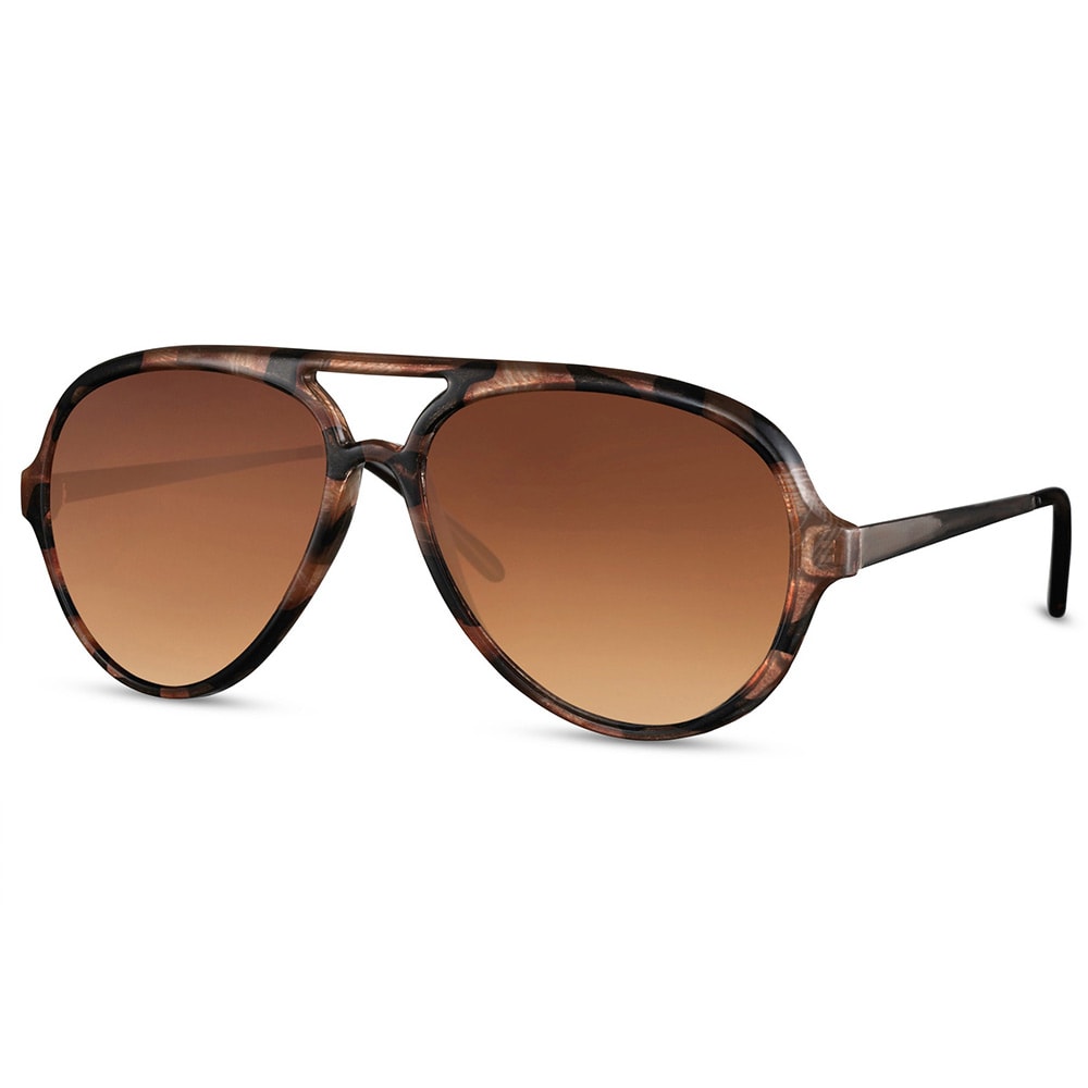 Solbriller Aviator - brune med brun linse