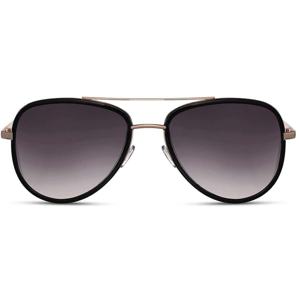 Aviator Solbriller med Gull Innfatning og Mørke Linser – Unisex Kategori 3