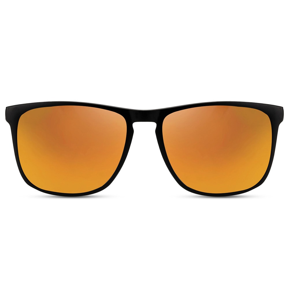 Sorte Solbriller med oransje speillinse