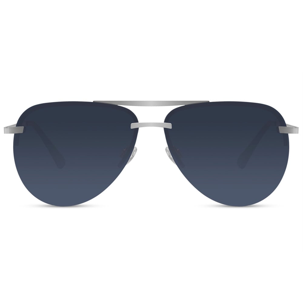 Pilotsolbriller med Blå Linser og Sølvramme – Tidløs Unisex-stil