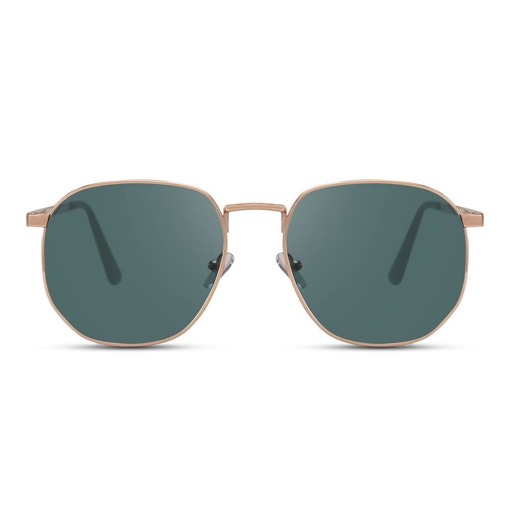 Runde Solbriller med grønn linse