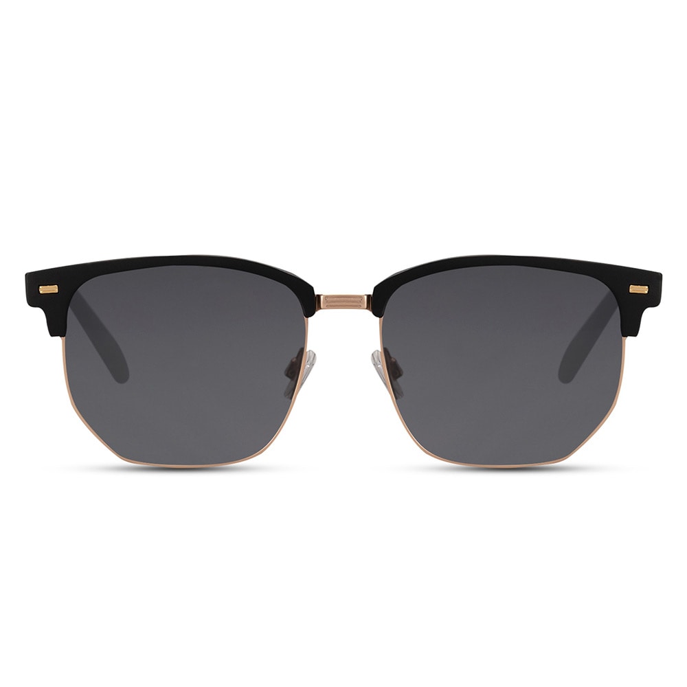 Solbriller med sort halvbue & sort linse