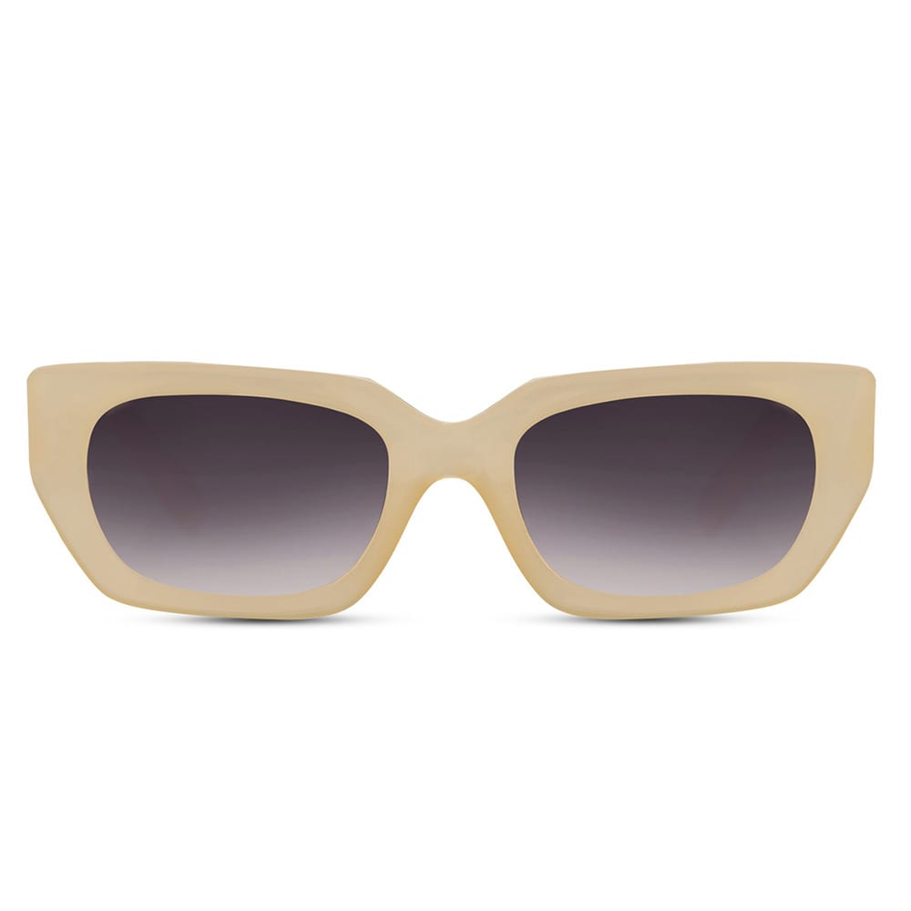 Elegante Solbriller for Kvinner – Beige Innfatning med Mørke Glass