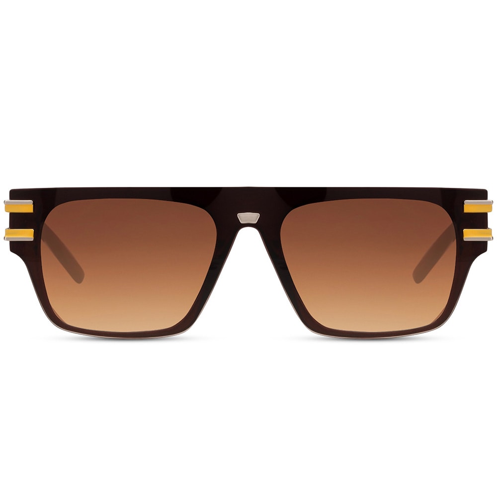 Solbriller - Gullinnfatning og brun linse