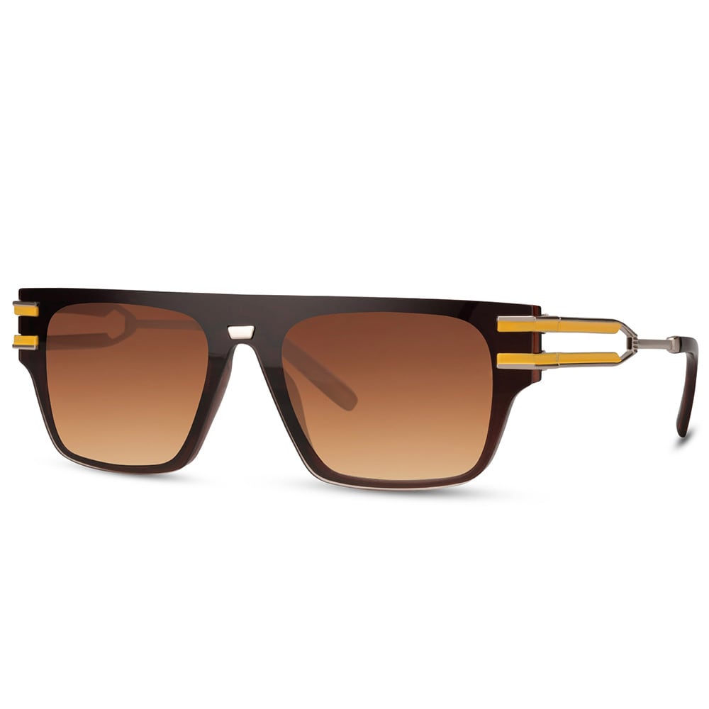Solbriller - Gullinnfatning og brun linse