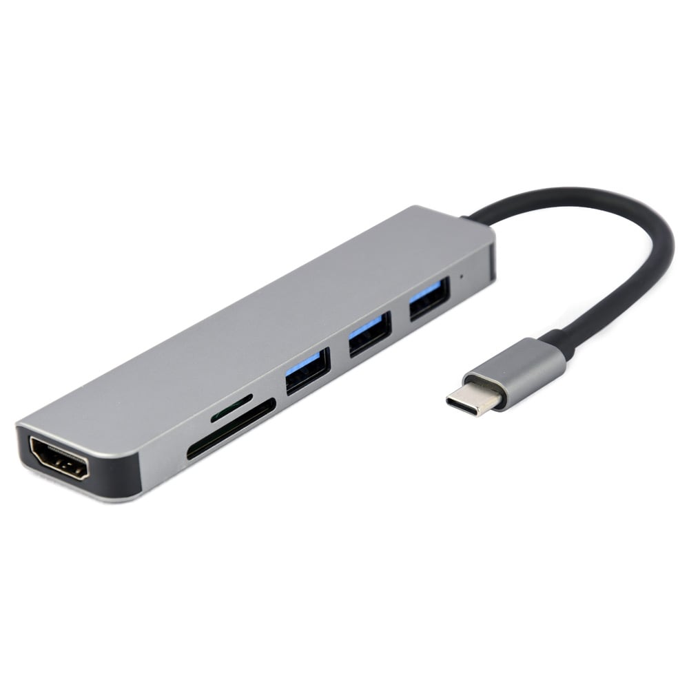 USB Hub  - USB-C til 3xUSB, HDMI & Minnekortleser