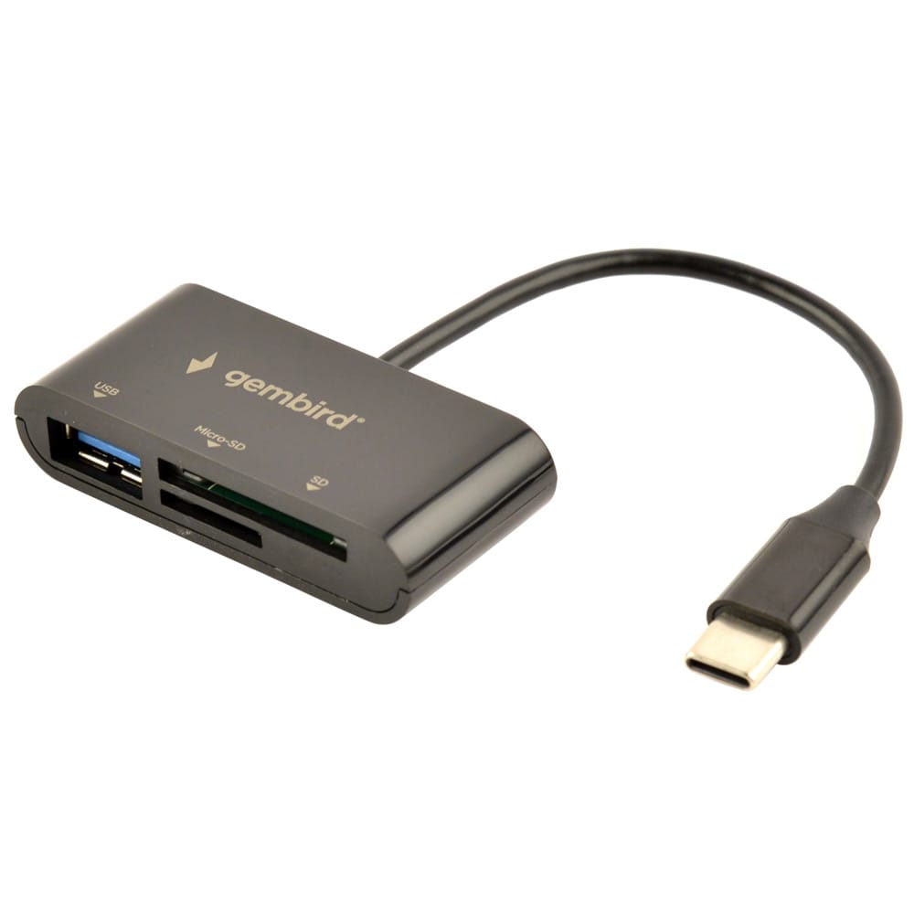 Minnekortleser USB-C til SD / MicrosSD + USB