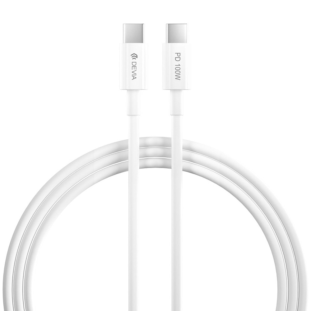 Devia USB-C-Kabel USB-C til USB-C PD 5A 1,5m - Hvit