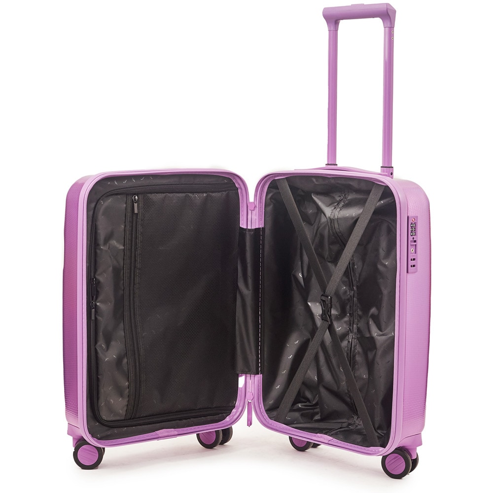 Feru Palisade Kabinkoffert 55 cm – Lilla, Resirkulert PET, TSA-lås, 360° Hjul