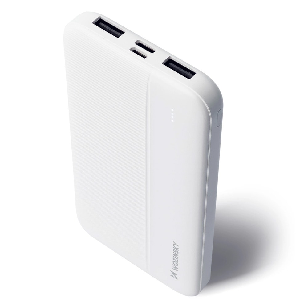 Wozinsky Powerbank 10000mAh med 2xUSB - Hvit