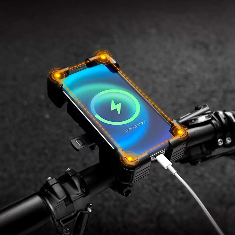 Rockbros mobiltelefonholder for motorsykkel - svart