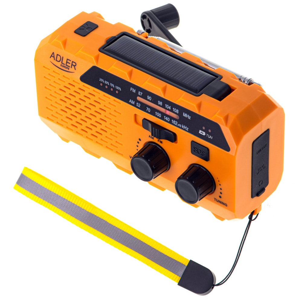 Adler sveivradio med solcellelading