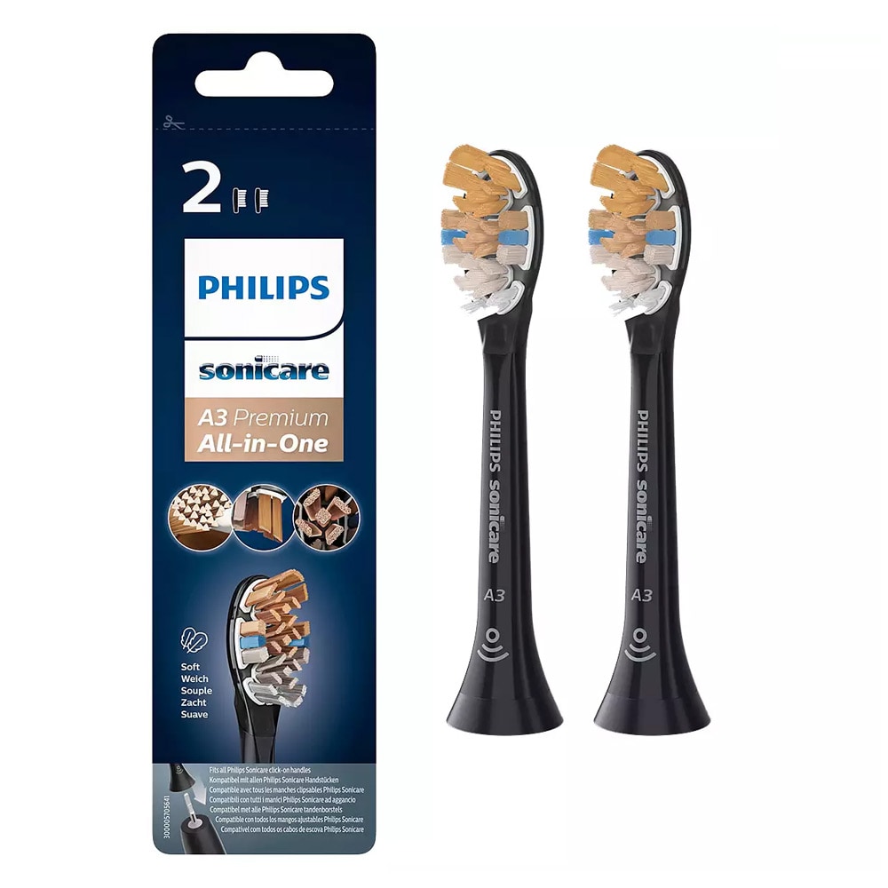Philips Sonicare A3 Premium alt-i-ett-tannbørstehode 2-pakning - svart