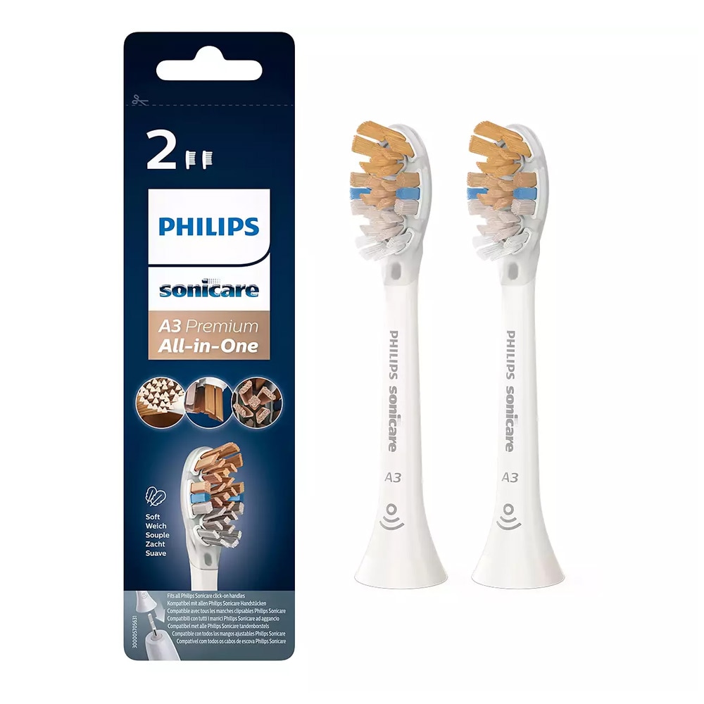 Philips Sonicare A3 Premium alt-i-ett-tannbørstehode 2-pakning - Hvit
