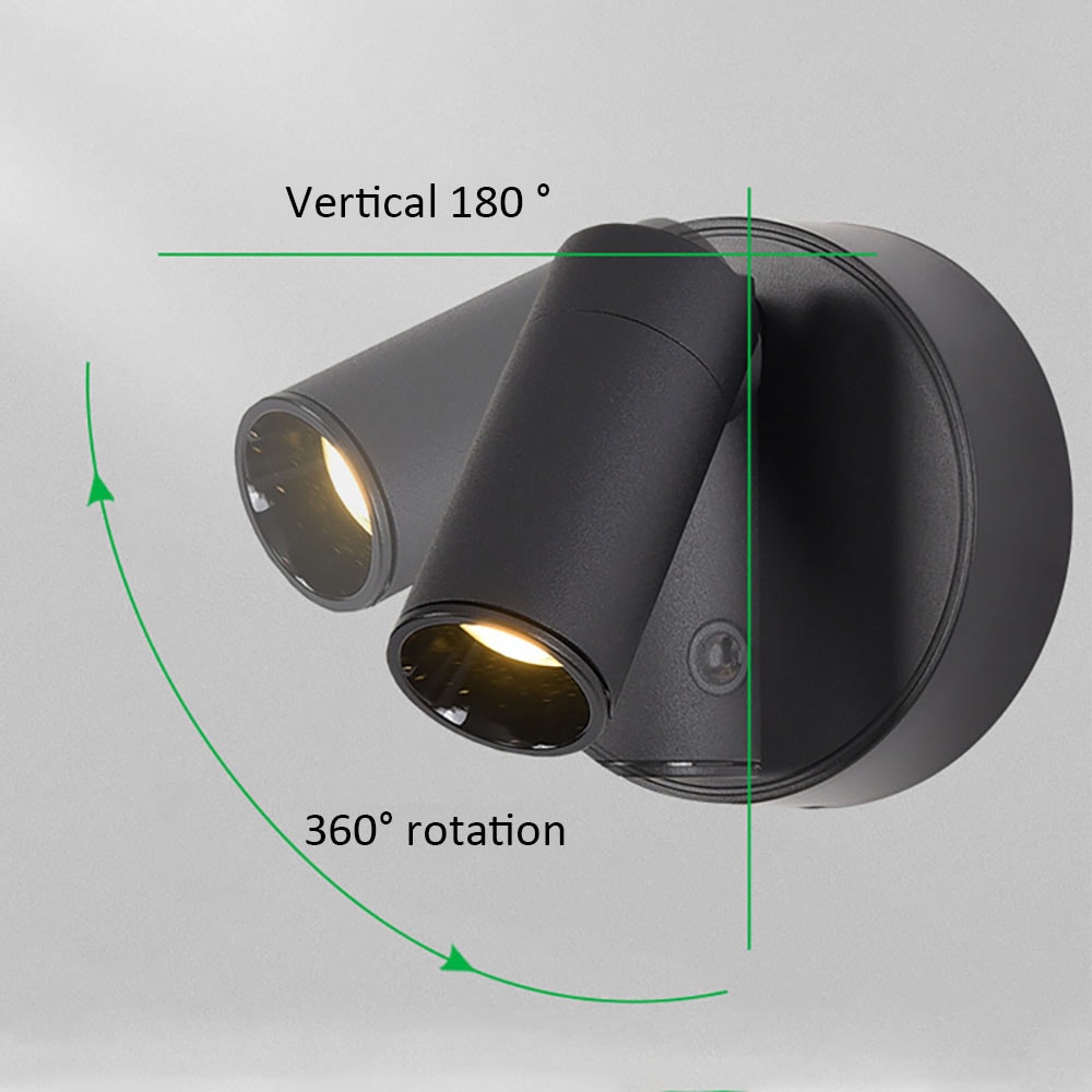 Magnetisk vegglampe med oppladbart batteri - svart