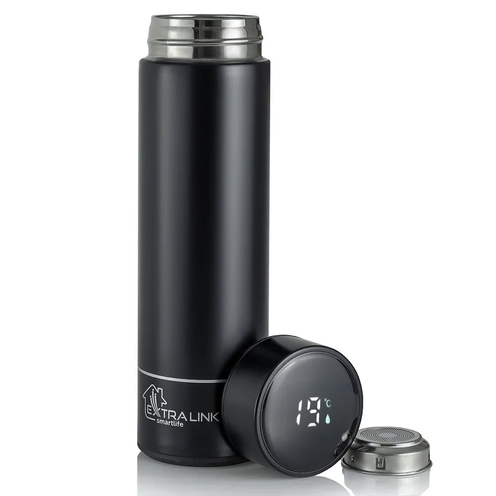 Extralink Smart Resetermos med LED-display 500 ml - Svart