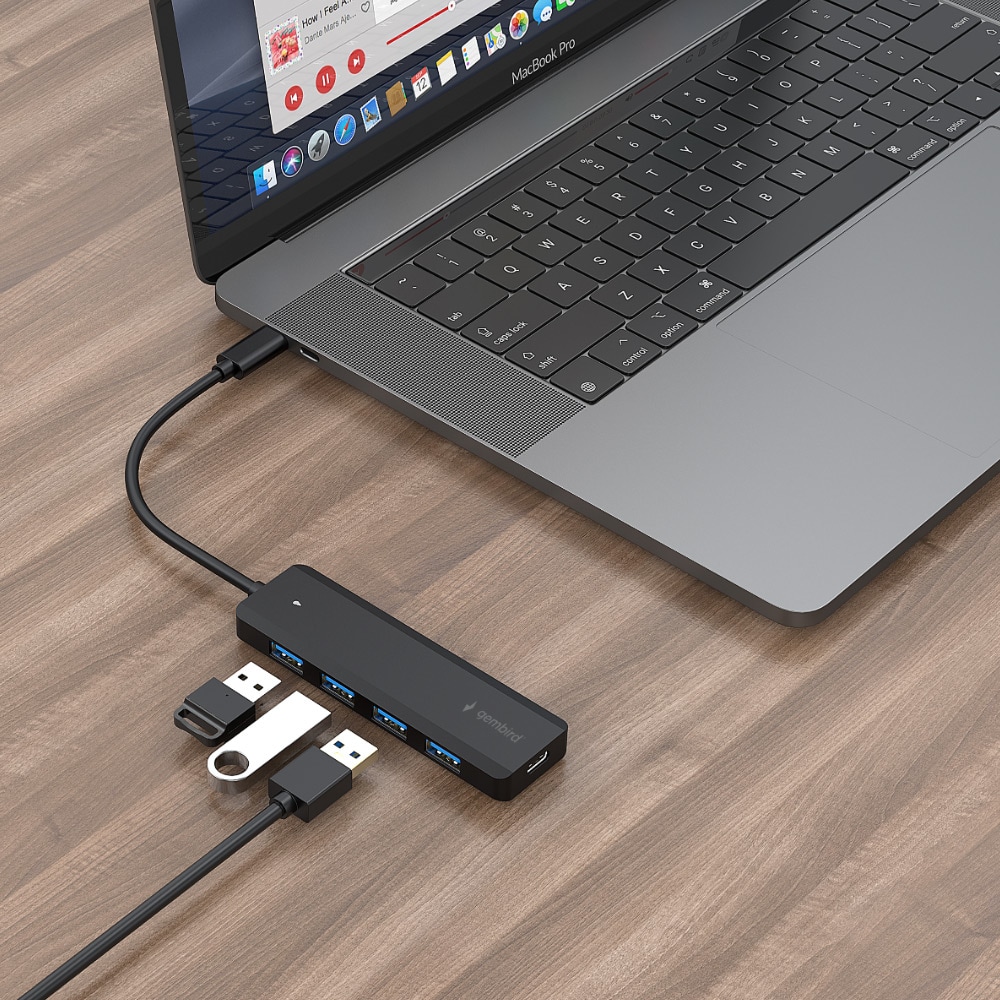 USB-hub USB-C til 4 USB-innganger med ultrahurtig dataoverføring