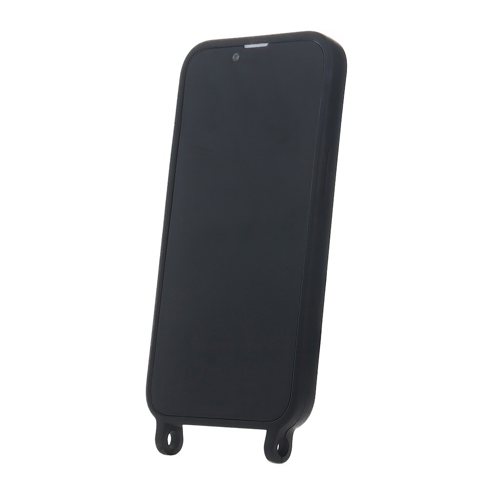 Silikonetui med mobilremholder for Samsung Galaxy A05s - Svart