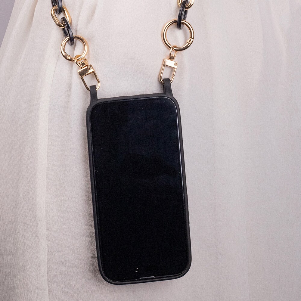 Silikonetui med mobilremholder for Samsung Galaxy A05s - Svart