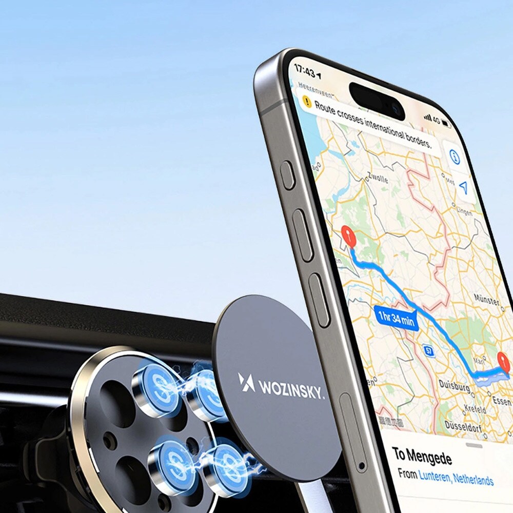 Mobiltelefonholder med magnetisk funksjon for viftegitteret