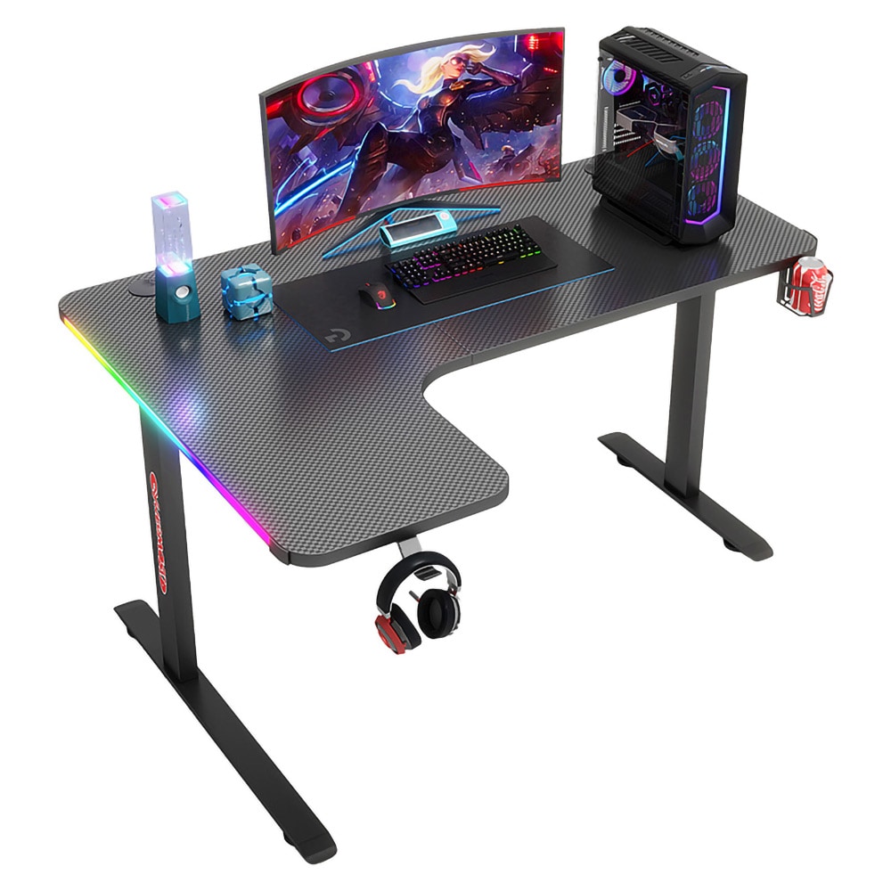 Venstrevendt Gamingbord med Justerbar bredde og Karbonfiberstruktur