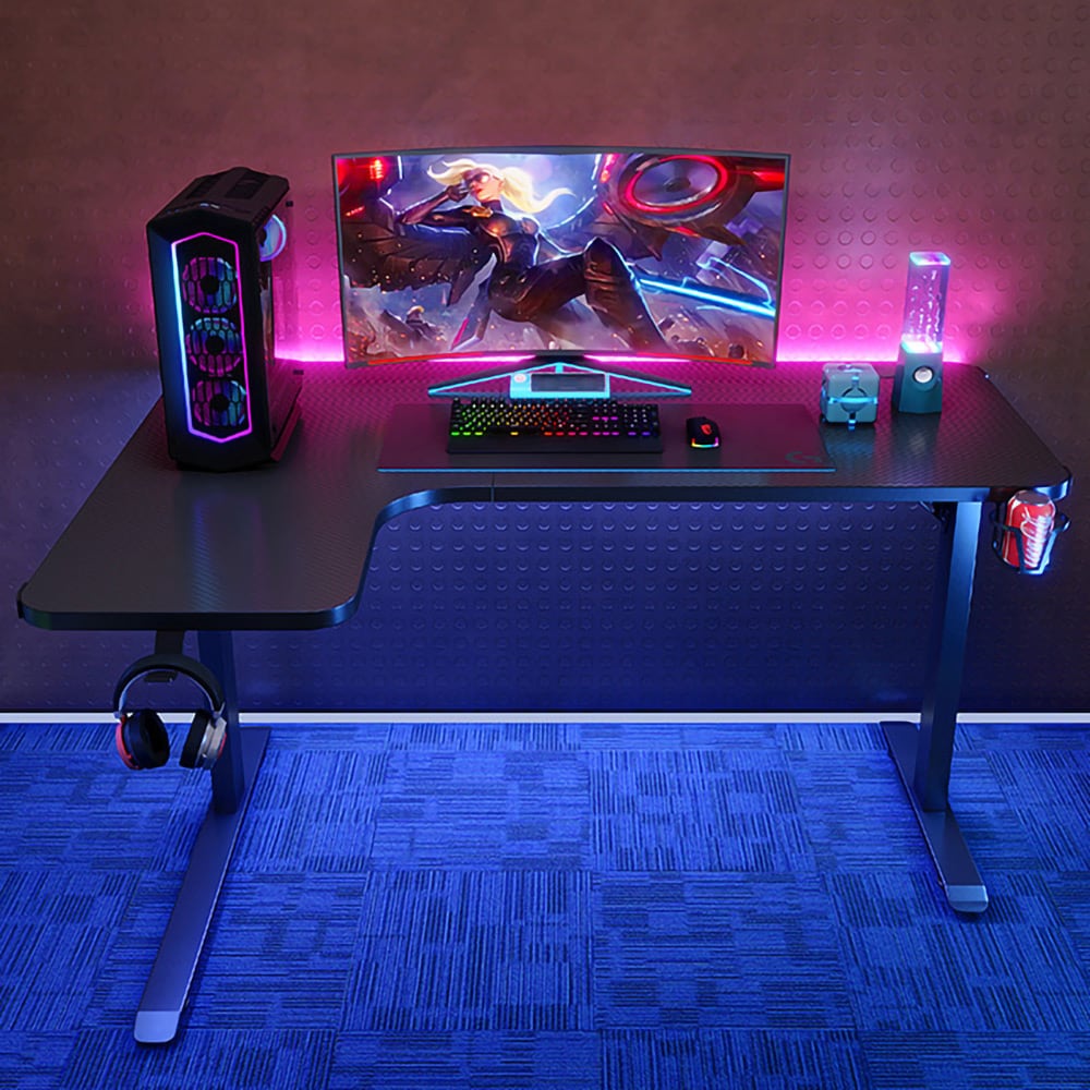 Venstrevendt Gamingbord med Justerbar bredde og Karbonfiberstruktur