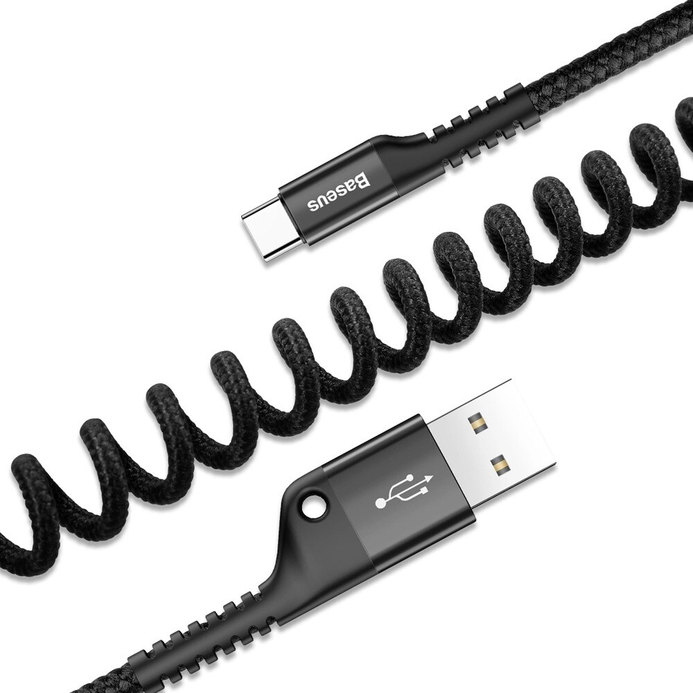USB til USB-C 2A-kabel med fjærdesign - 1 m